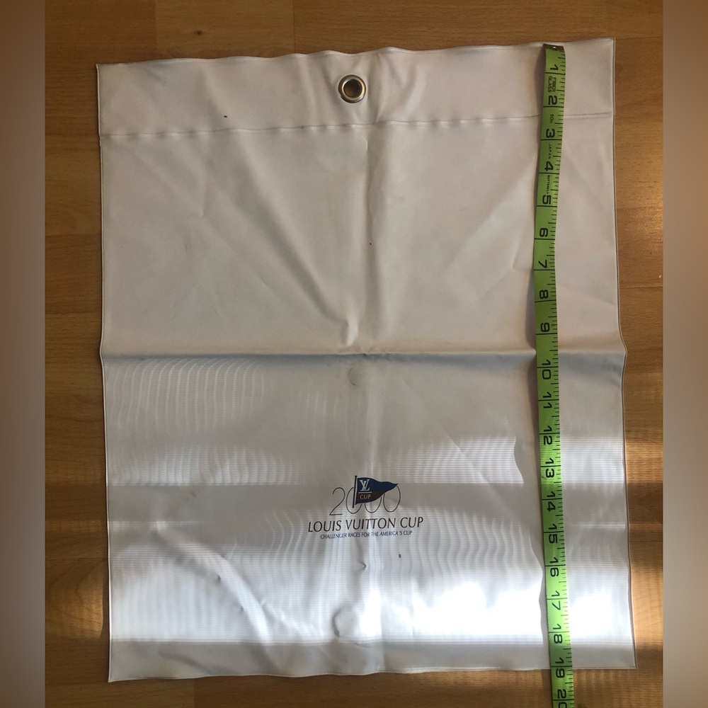 Louis Vuitton White Rubberized Bag 2000 World Cup Logo.